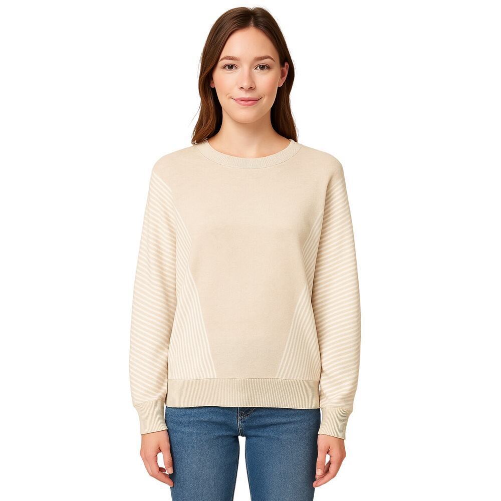 NWT Autumn Skye sz M beige slub Batwing knit sweater Neutral winter warm NEW